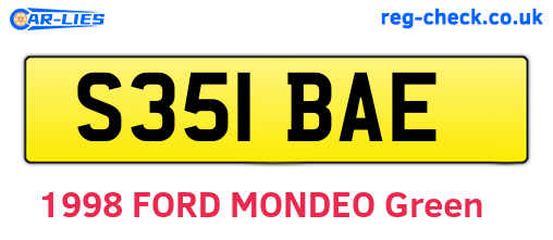 S351BAE are the vehicle registration plates.