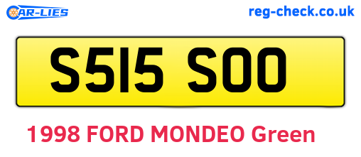 S515SOO are the vehicle registration plates.