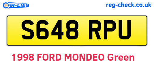 S648RPU are the vehicle registration plates.