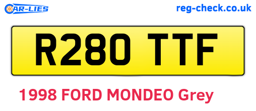 R280TTF are the vehicle registration plates.