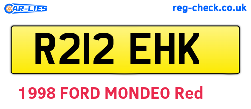 R212EHK are the vehicle registration plates.