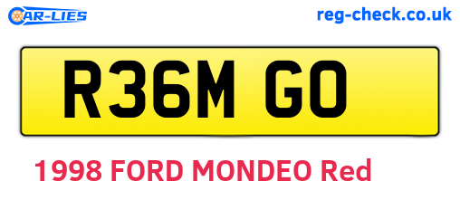 R36MGO are the vehicle registration plates.