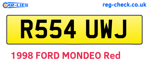 R554UWJ are the vehicle registration plates.