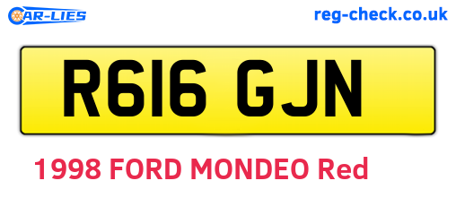 R616GJN are the vehicle registration plates.