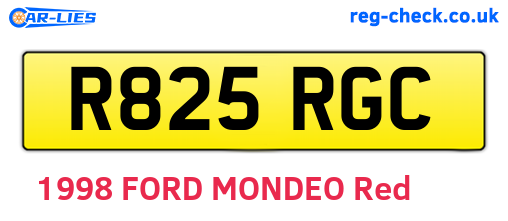 R825RGC are the vehicle registration plates.