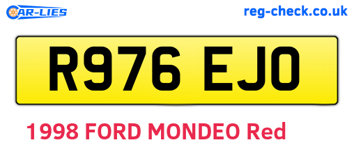 R976EJO are the vehicle registration plates.