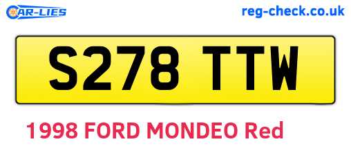 S278TTW are the vehicle registration plates.