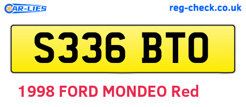 S336BTO are the vehicle registration plates.