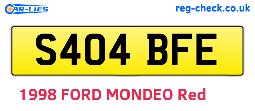 S404BFE are the vehicle registration plates.