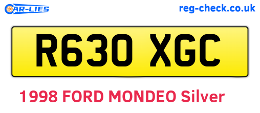 R630XGC are the vehicle registration plates.