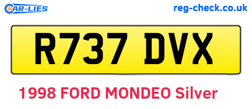 R737DVX are the vehicle registration plates.