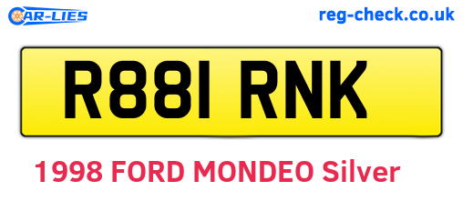 R881RNK are the vehicle registration plates.