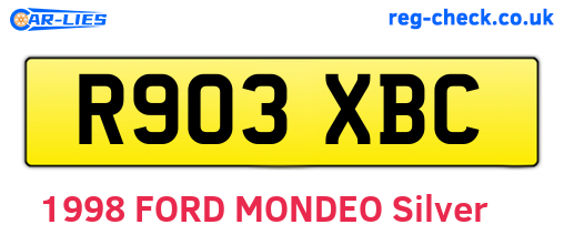 R903XBC are the vehicle registration plates.
