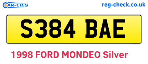 S384BAE are the vehicle registration plates.