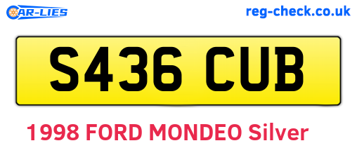 S436CUB are the vehicle registration plates.