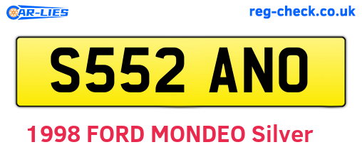 S552ANO are the vehicle registration plates.