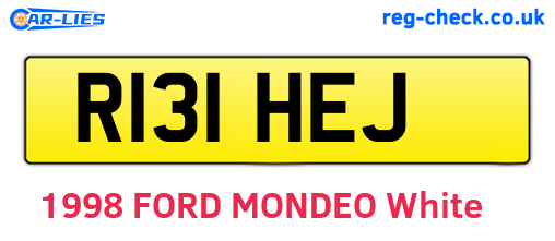 R131HEJ are the vehicle registration plates.