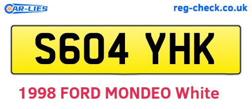 S604YHK are the vehicle registration plates.
