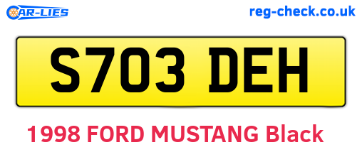 S703DEH are the vehicle registration plates.