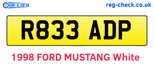 R833ADP are the vehicle registration plates.