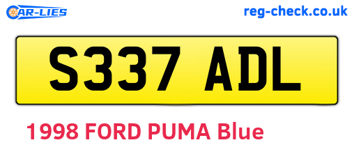 S337ADL are the vehicle registration plates.