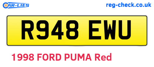 R948EWU are the vehicle registration plates.