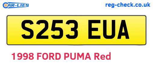 S253EUA are the vehicle registration plates.