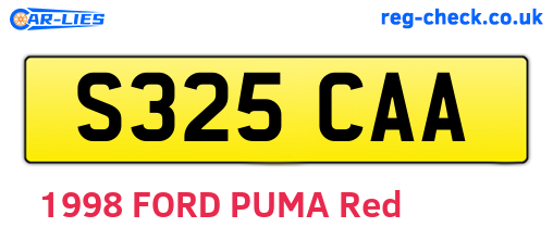 S325CAA are the vehicle registration plates.
