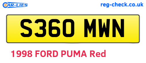 S360MWN are the vehicle registration plates.