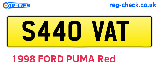 S440VAT are the vehicle registration plates.