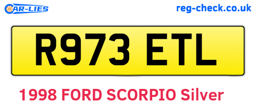 R973ETL are the vehicle registration plates.