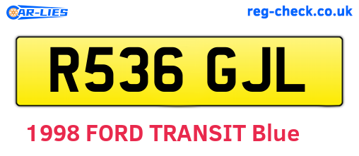 R536GJL are the vehicle registration plates.