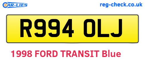 R994OLJ are the vehicle registration plates.