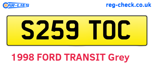 S259TOC are the vehicle registration plates.