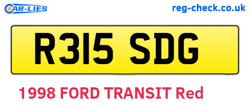 R315SDG are the vehicle registration plates.