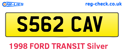 S562CAV are the vehicle registration plates.