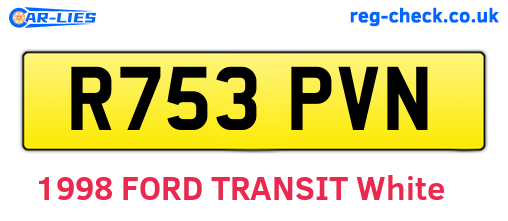 R753PVN are the vehicle registration plates.