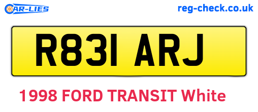 R831ARJ are the vehicle registration plates.