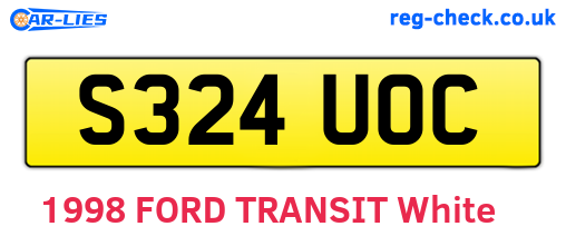 S324UOC are the vehicle registration plates.