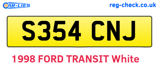 S354CNJ are the vehicle registration plates.