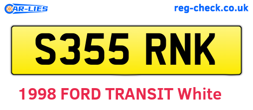 S355RNK are the vehicle registration plates.