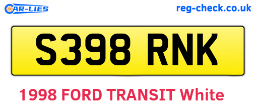 S398RNK are the vehicle registration plates.