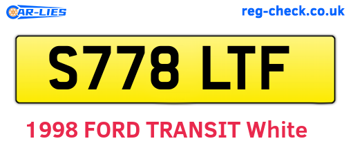 S778LTF are the vehicle registration plates.