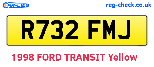 R732FMJ are the vehicle registration plates.