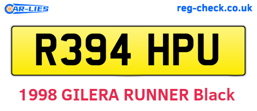 R394HPU are the vehicle registration plates.