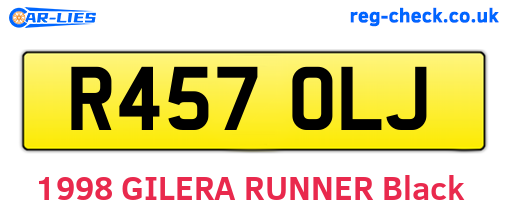 R457OLJ are the vehicle registration plates.