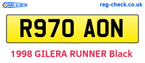 R970AON are the vehicle registration plates.