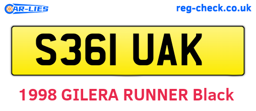 S361UAK are the vehicle registration plates.