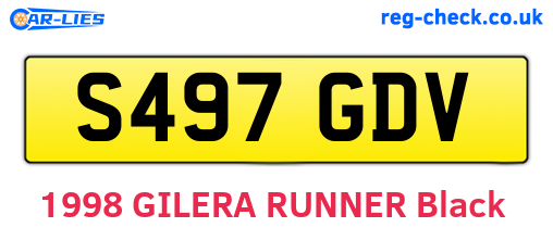 S497GDV are the vehicle registration plates.