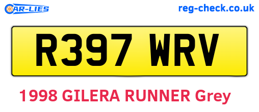 R397WRV are the vehicle registration plates.